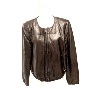 Black genuine leather jacket